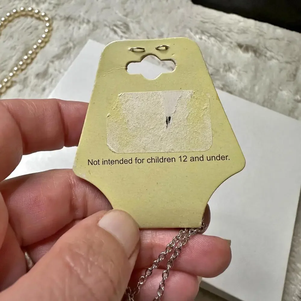 NWT Philadelphia Zoo Best Friends Heart Necklace Set Silver Tone